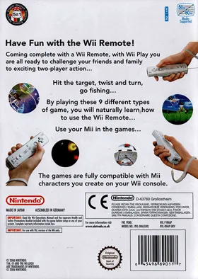 Wii Play box cover back